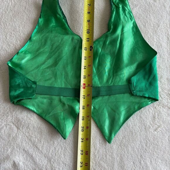 Leprechaun St. Patrick's Day‎ Costume green satin Vest adjustable - Picture 7 of 9